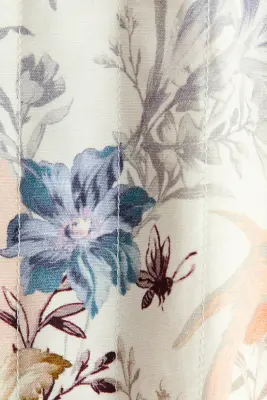 Veste matelassée en lin mélangé - Crème/fleuri — photo 5