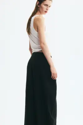 Pantalon barrel avec détails croisés - Noir — photo 4