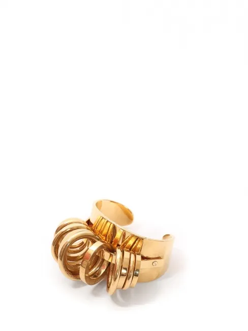 Bracelet manchette multi anneaux en laiton doré Prix boutique 600€ Taille S à M
