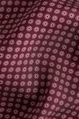 Robe à boutons avec col cravate - Rouge prune foncé/motif — photo 5