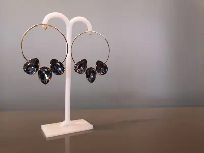 Livia earrings with 3 classic crystals — photo 4