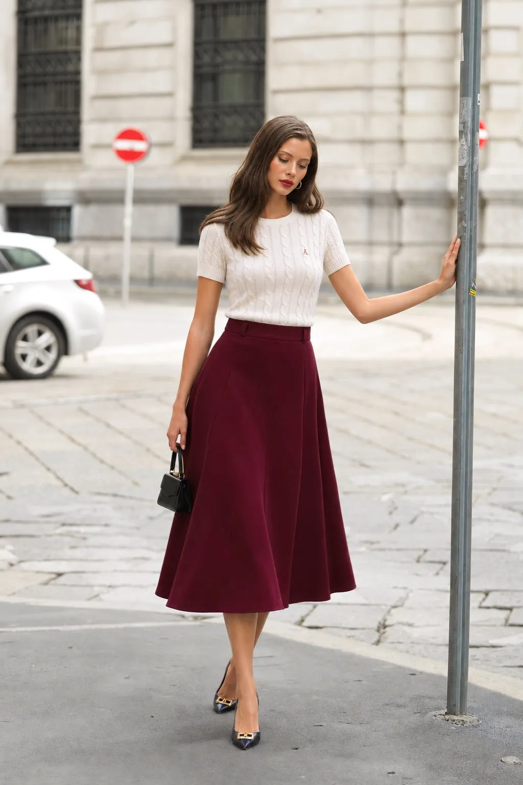 Hope Midi Skirt - Bordeaux