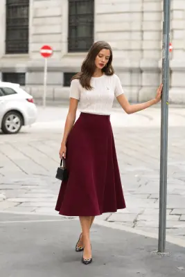Hope Midi Skirt - Bordeaux — photo 1