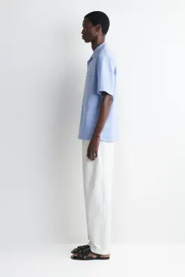 CHEMISE POPOVER EN COTON OXFORD - BLEU CIEL — photo 2