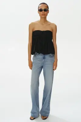 Top bandeau avec détail à nouer - Noir — photo 1