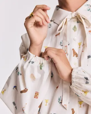 Chemise Ingrid imprimé Golf écru — photo 4