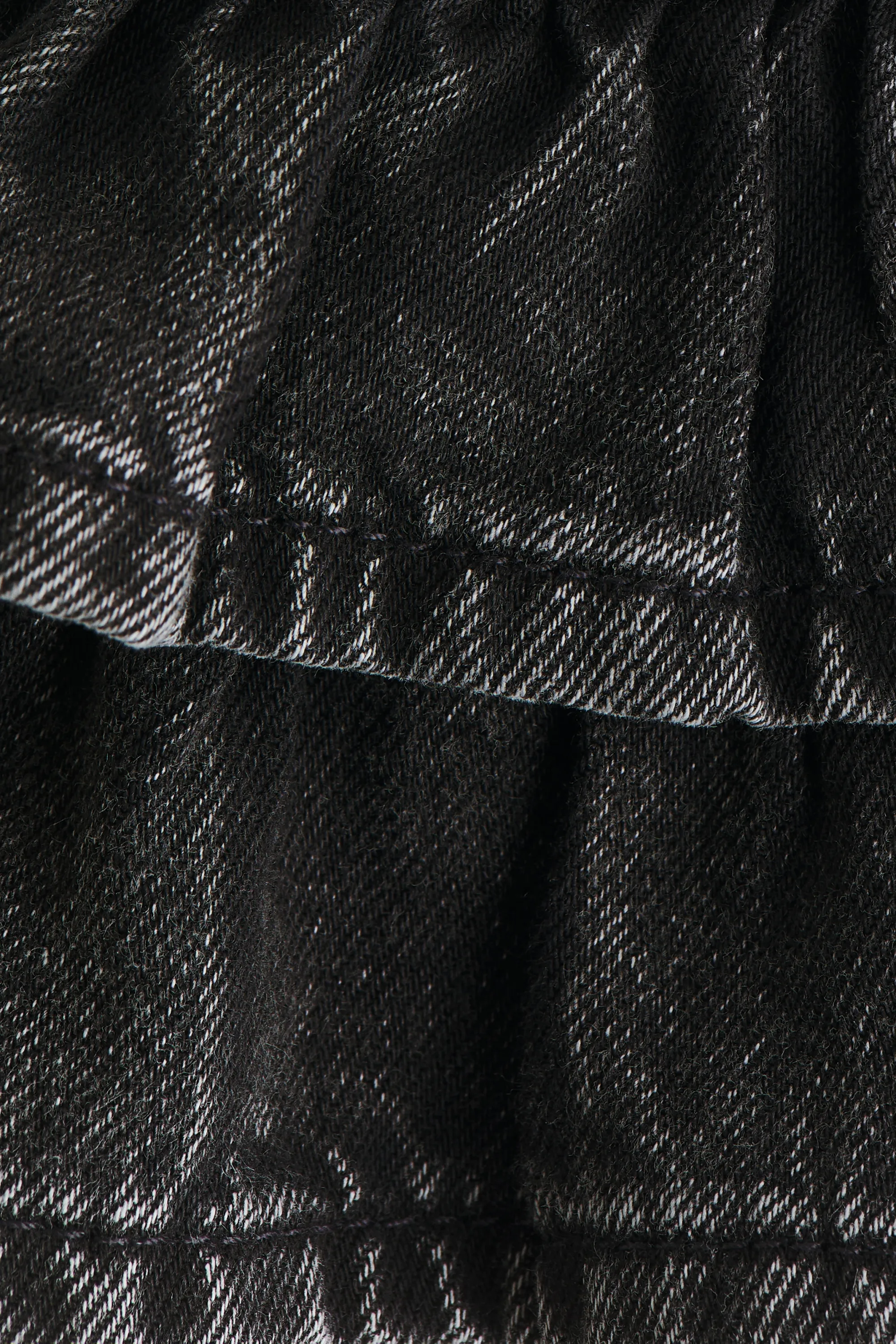 Jupe volantée en denim - Noir denim délavé
