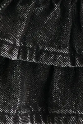 Jupe volantée en denim - Noir denim délavé — photo 1