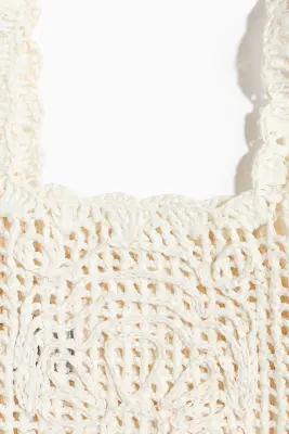 Pochette en paille - Blanc — photo 2