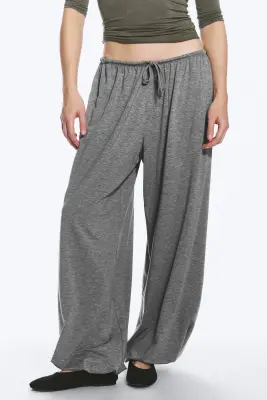 Pantalon bouffant mi-haut doux - Gris chiné — photo 2