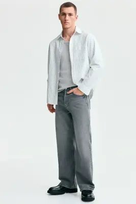 Débardeur côtelé Slim Fit - Gris clair chiné — photo 3