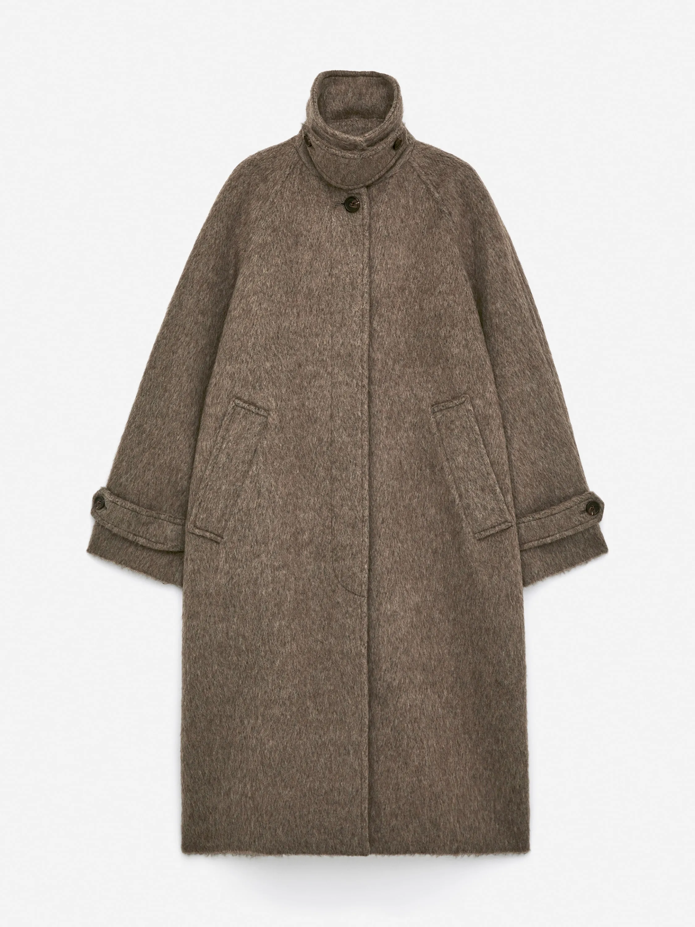 Manteau en mélange de laine et d'alpaga - Taupe foncé