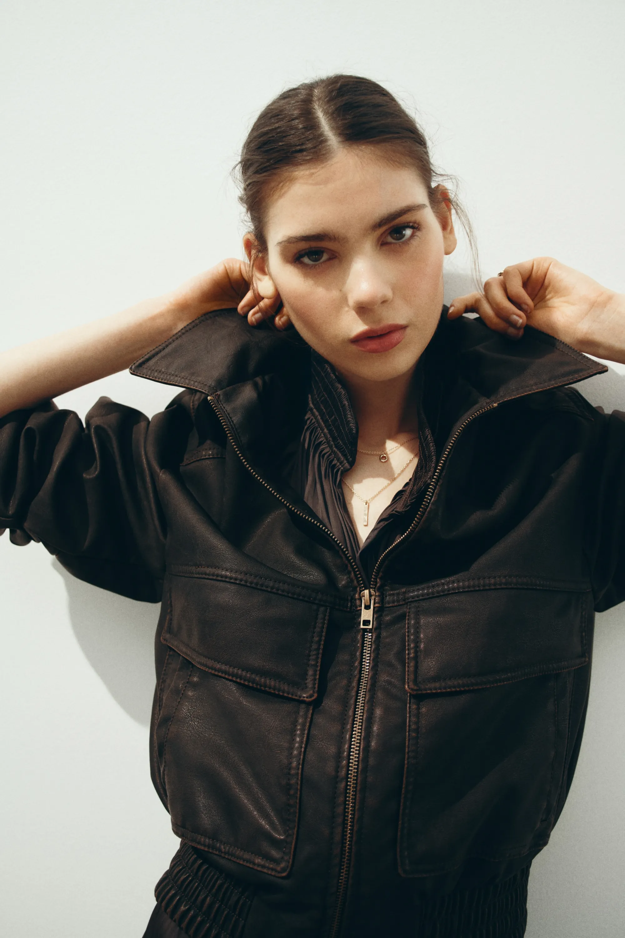 Veste en tissu enduit - Marron foncé