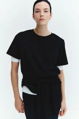 T-shirt en coton pima - Noir — photo 1