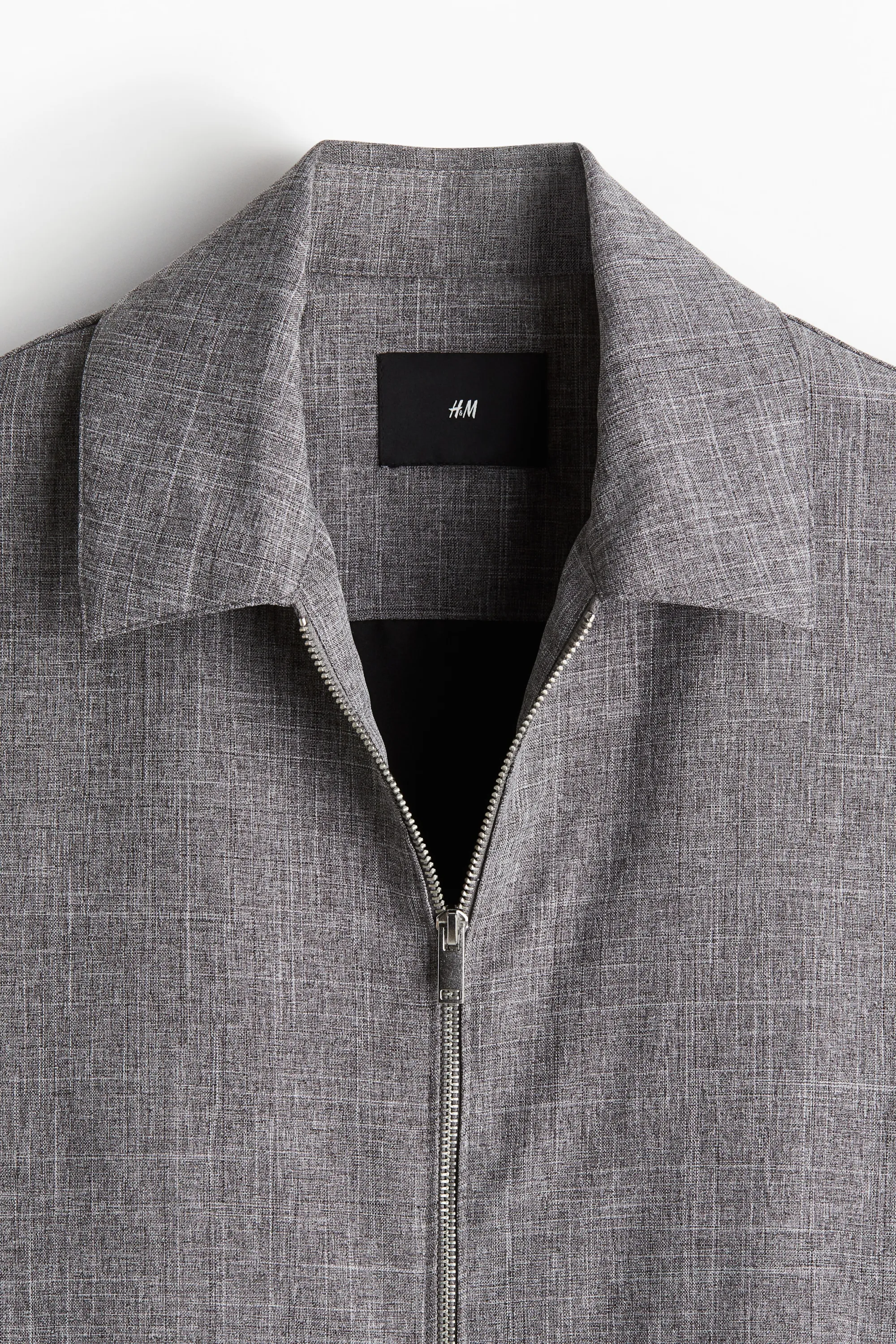 Veste Regular Fit en twill - Gris foncé chiné