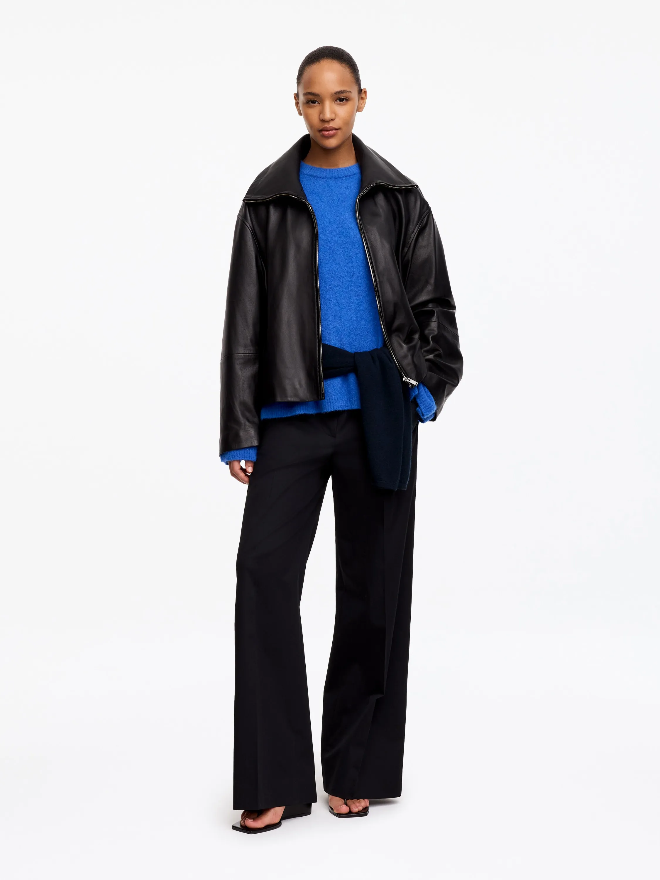 Pull en mélange de laine et d'alpaga - Bleu