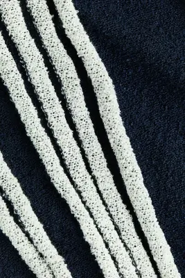 Gilet en maille côtelée avec col - Bleu marine/rayé — photo 4
