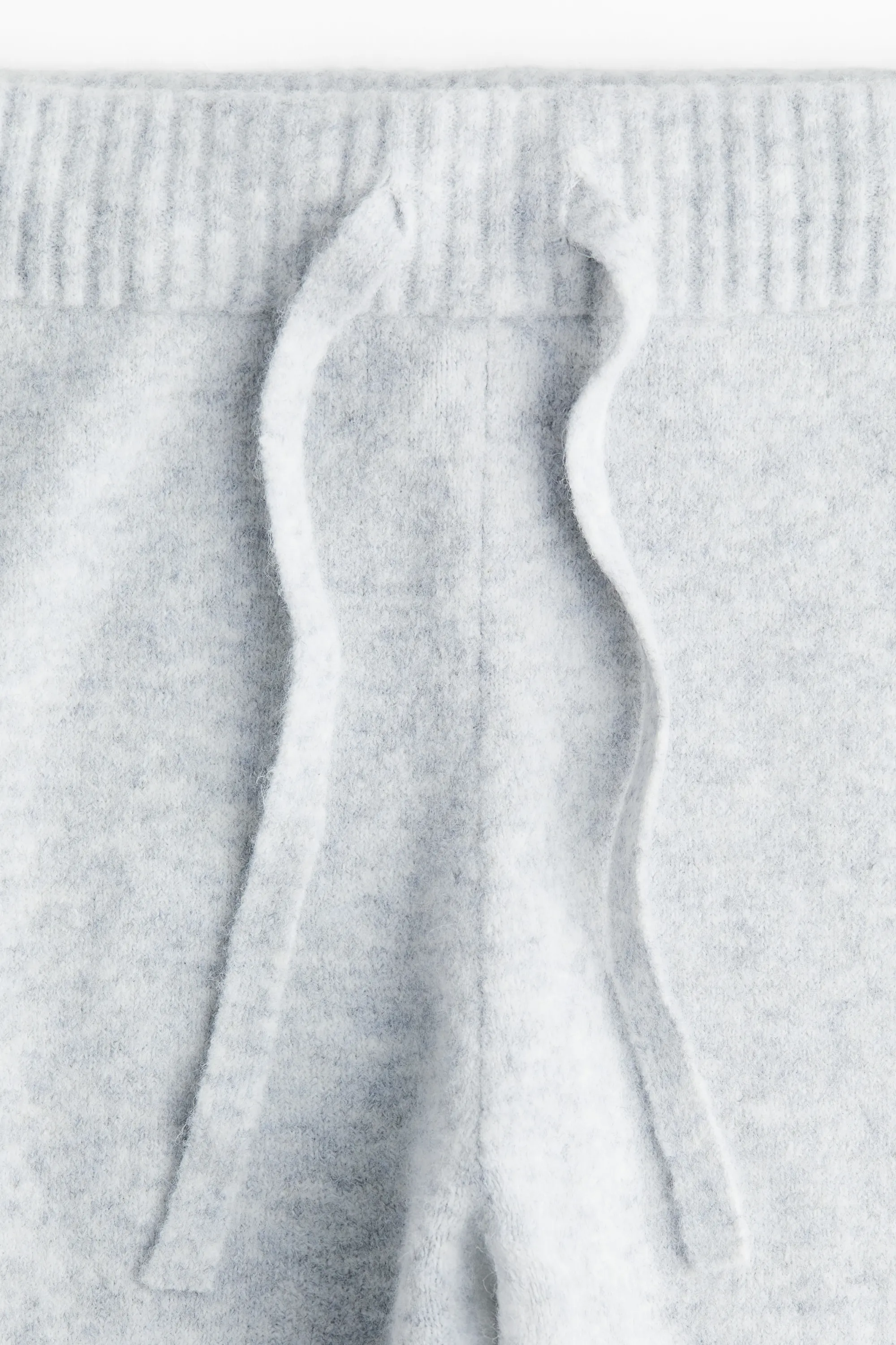 Pantalon jogger en maille fine - Gris clair chiné