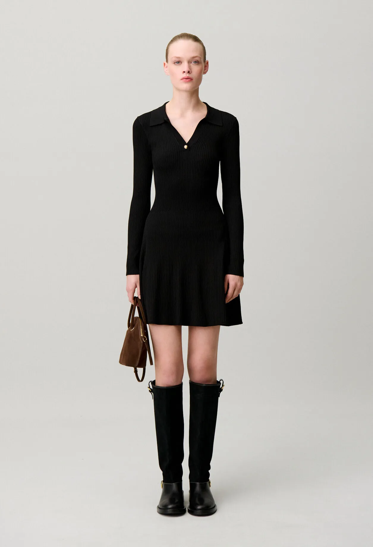 Robe courte maille fine
