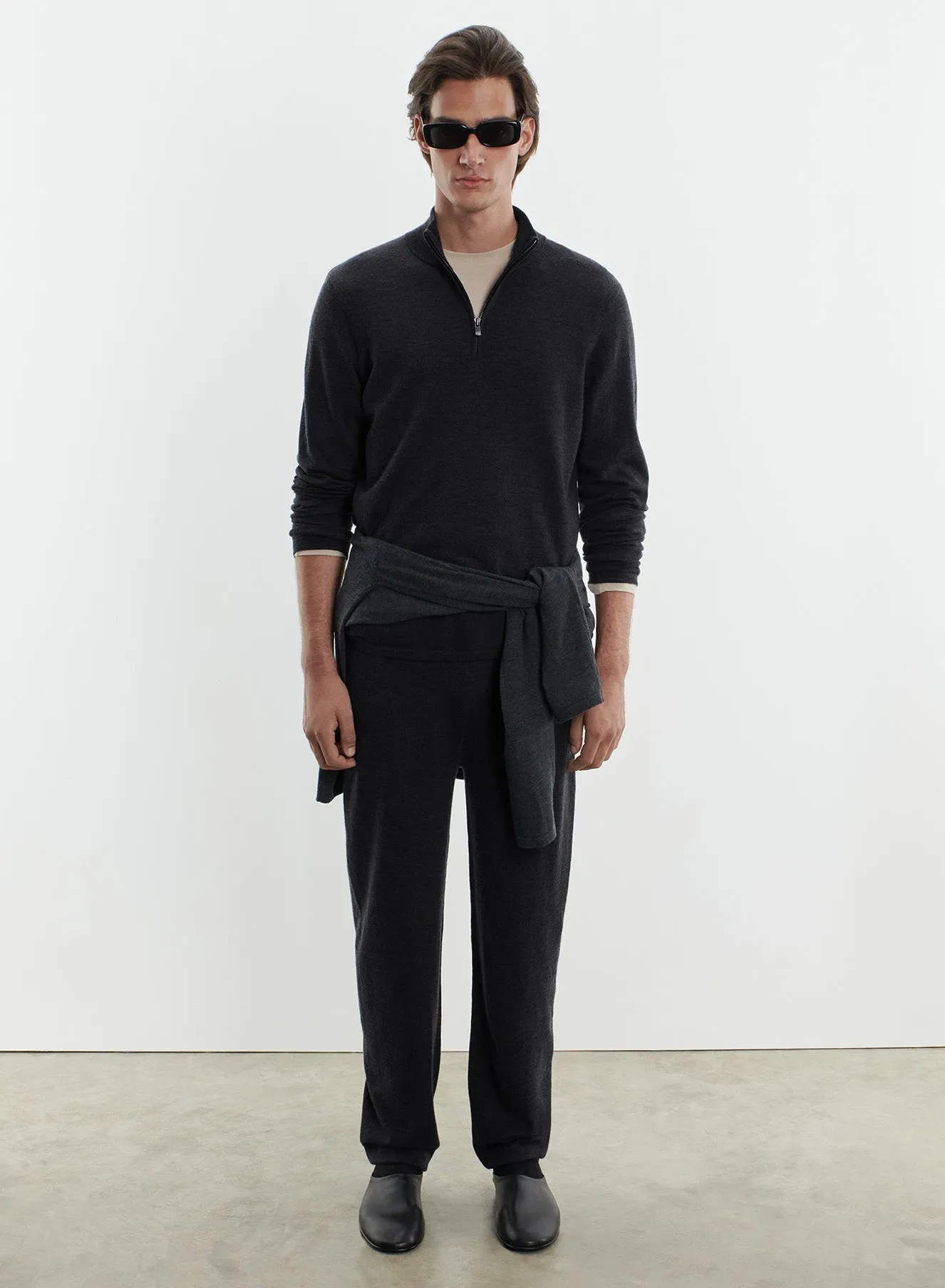 Pantalon en laine mérinos et élasthanne