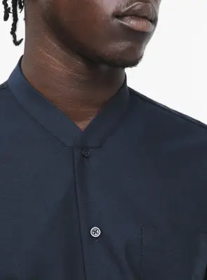 False Collar Shirt in Navy Blue Oxford — photo 5