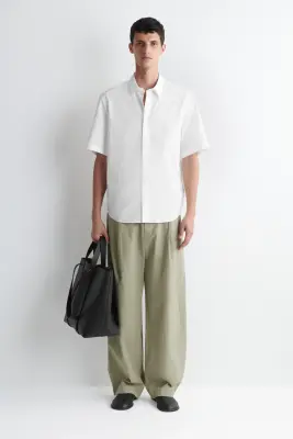 CHEMISE À MANCHES COURTES DÉCONTRACTÉE EN COTON - BLANC — photo 3