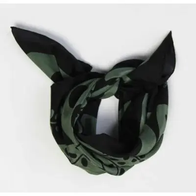 Foulard en soie Peace and love kaki - les Belles Vagabondes — photo 2