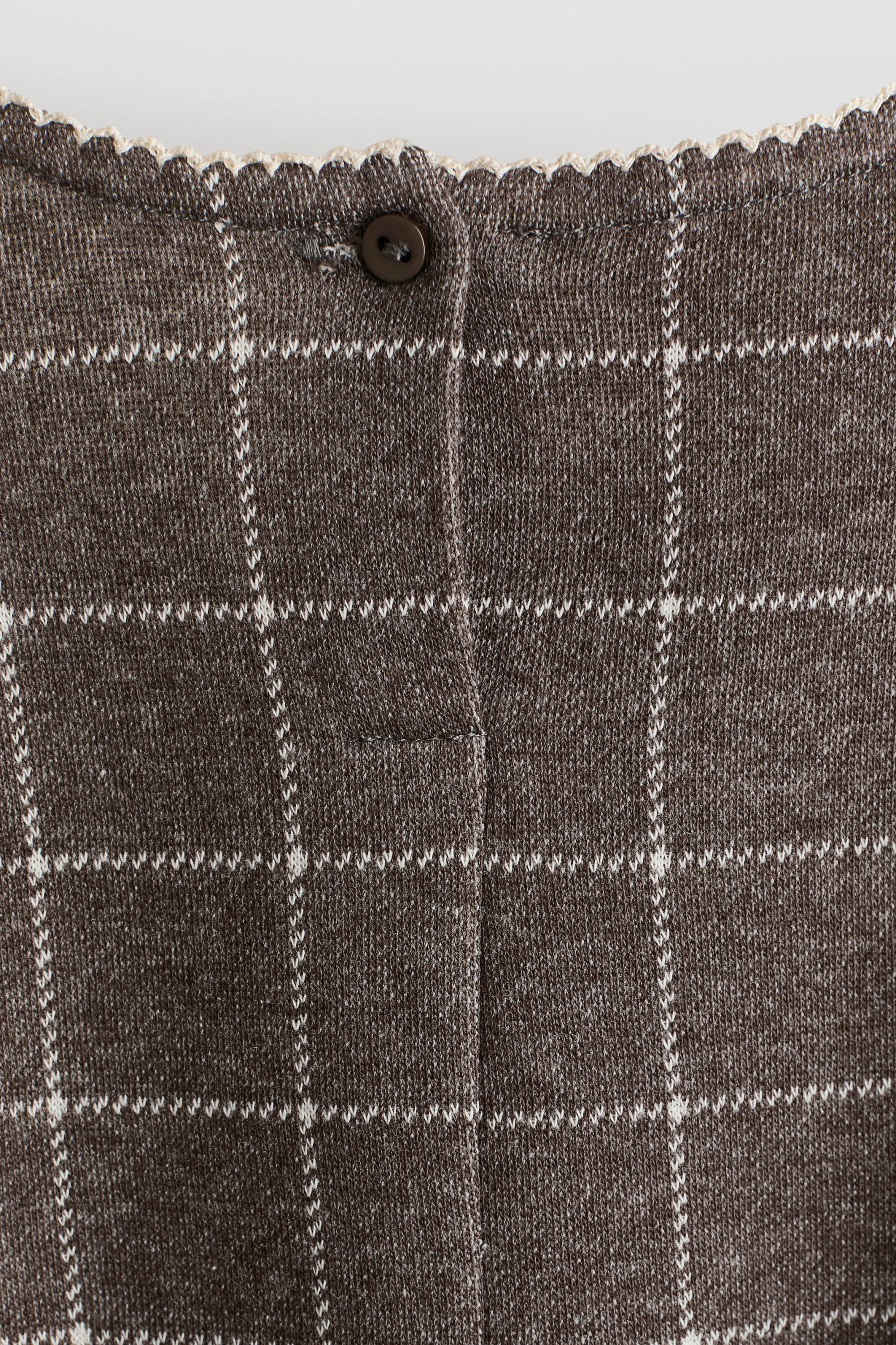Robe en jersey jacquard - Taupe/motif quadrillé