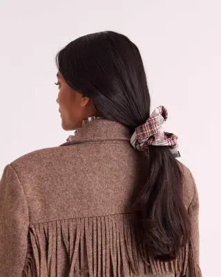 Chouchou Billy XL tartan rouge et beige — photo 5