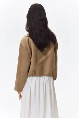 Veste en tissu enduit - Beige clair — photo 4