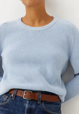 Le pull en coton - Bleu clair — photo 3