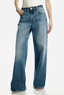 Baggy Regular Waist Jeans - Bleu denim clair — photo 1
