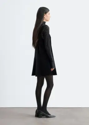 Robe courte en velours - Noir — photo 3