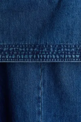 Robe en denim avec col marin - Bleu denim foncé — photo 5