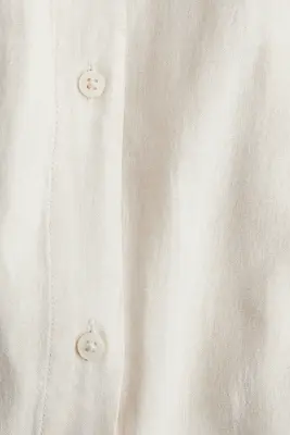 Robe chemise en lin mélangé - Beige clair — photo 3