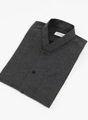 False Collar Shirt in Dark Grey Oxford — photo 3
