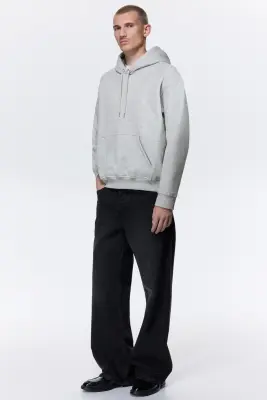 Hoodie Loose Fit - Gris clair chiné — photo 3