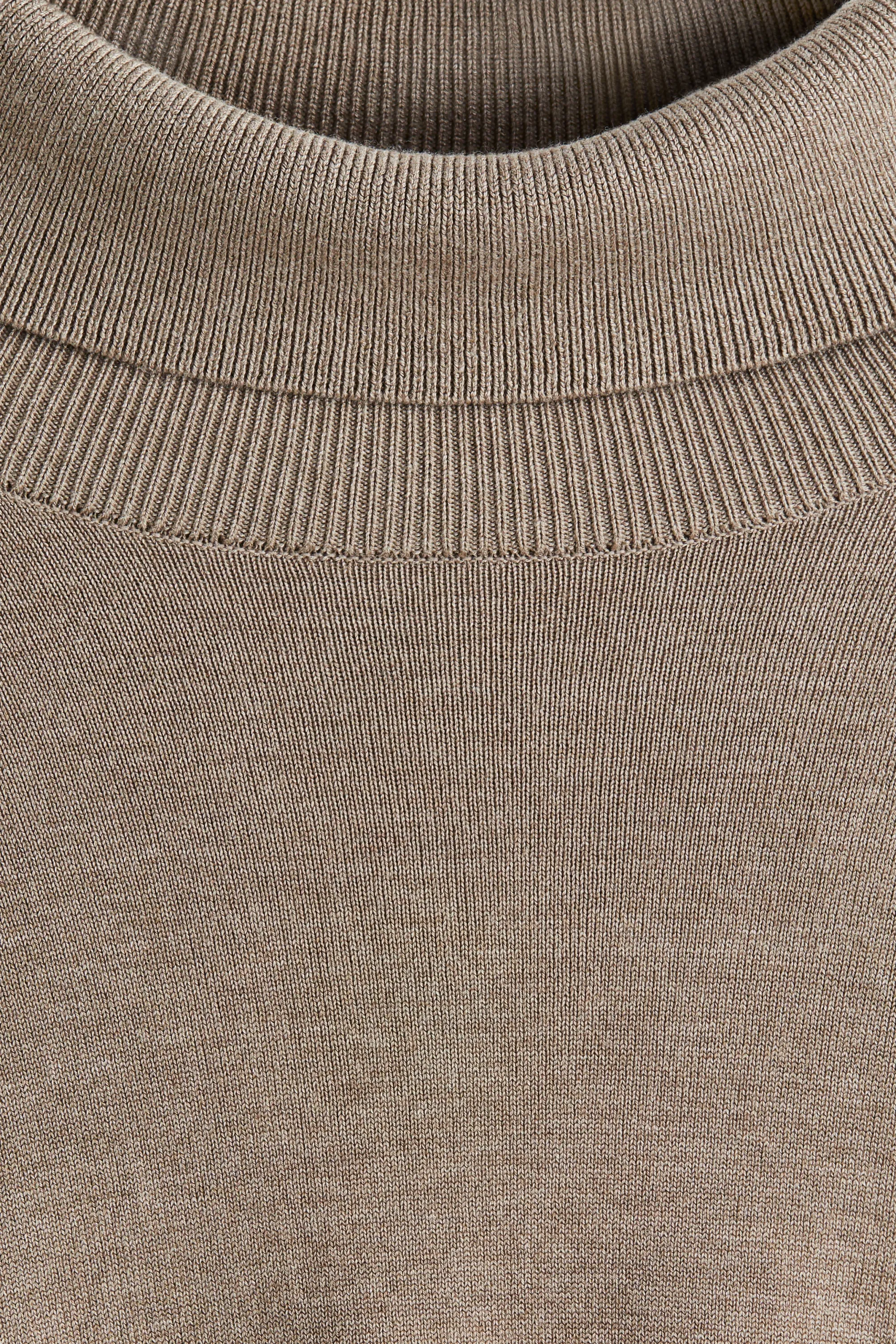 Pull col roulé Regular Fit - Beige foncé