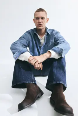 Chemise Relaxed Fit en denim de coton - Bleu denim — photo 2