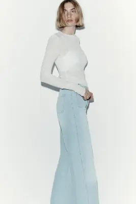 Wide High Jeans - Bleu denim clair — photo 2