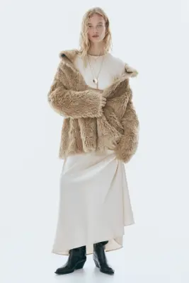 Robe avec dos ouvert et détail à nouer - Beige clair — photo 3