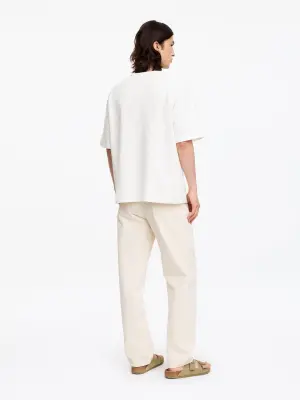 T-shirt décontracté en tissu bouclé - Blanc cassé — photo 1