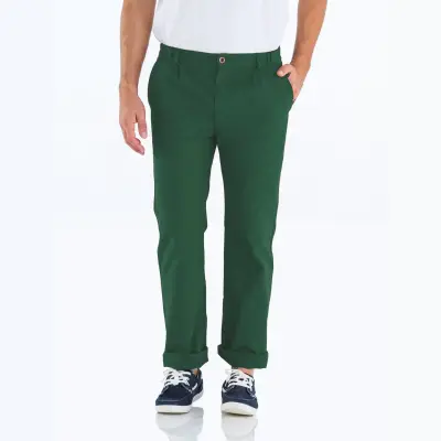 Pornichet, Le vrai pantalon du marin breton en coton bio - Toile Verte — photo 1