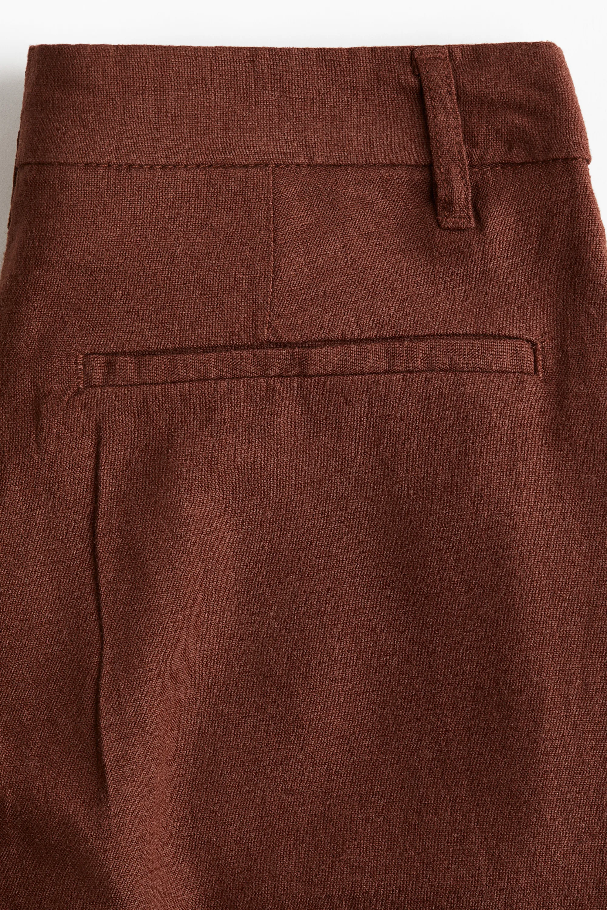 Short de longueur genou en lin mélangé - Marron