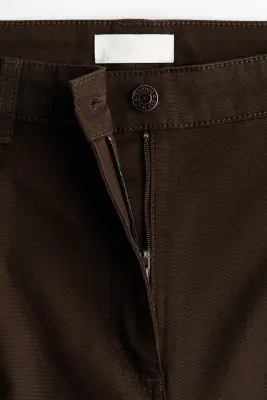 Pantalon barrel en coton - Marron foncé — photo 5
