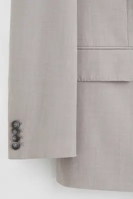 Veste à fermeture croisée en laine mélangée - Gris — photo 2