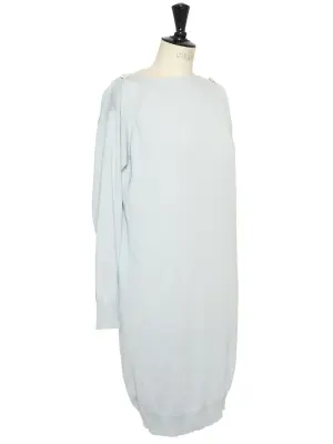 Robe manches longues en maille de cachemire et soie bleu clair Prix boutique 2600€ Taille 38 — photo 3