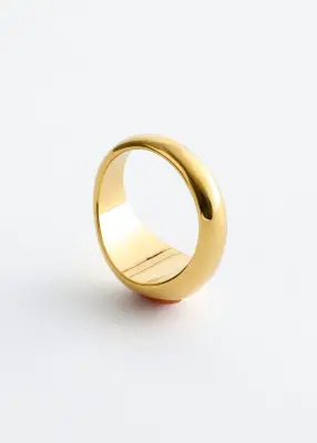 Bague ornée d'une aventurine - Doré — photo 2