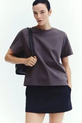 T-shirt en coton pima - Violet ancien foncé — photo 2