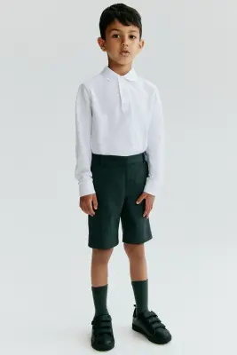 Lot de 2 polos scolaires à manches longues - Blanc — photo 1